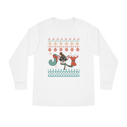 Joy Chihuahua Dog Christmas Ugly Sweater Long Sleeve Tee