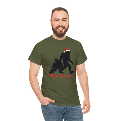 Sasquatch Big Foot Hairy Christmas Short Sleeve Tee