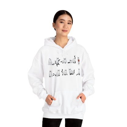 Ghost Cats Halloween Pullover Hoodie