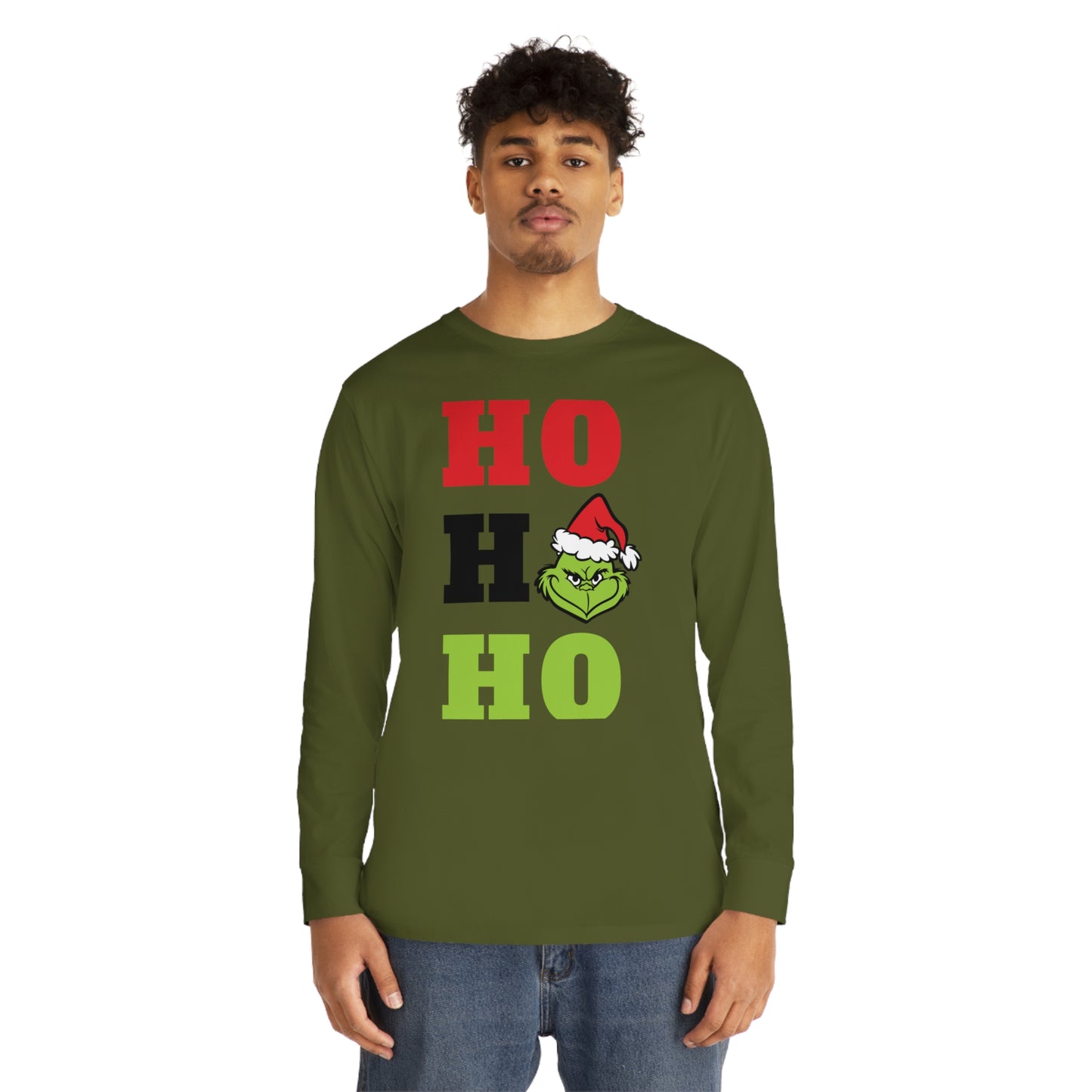 Grinch Ho Ho Ho Christmas Long Sleeve T-Shirt