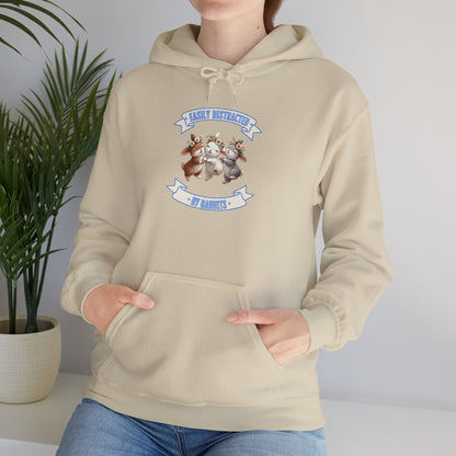 Easily Distracted By Rabbits Pullover Hoodie