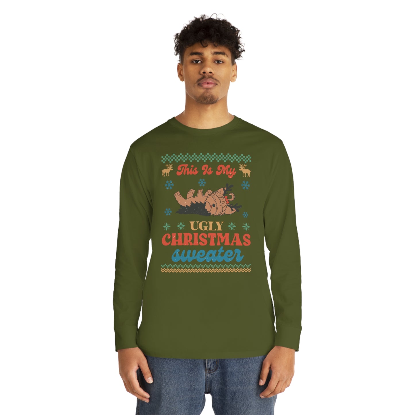Yorkshire Terrier Yorkie This is My Ugly Christmas Sweater Long Sleeve Tee