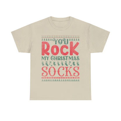 You Rock My Christmas Socks Christmas Ugly Sweater Short Sleeve Tee