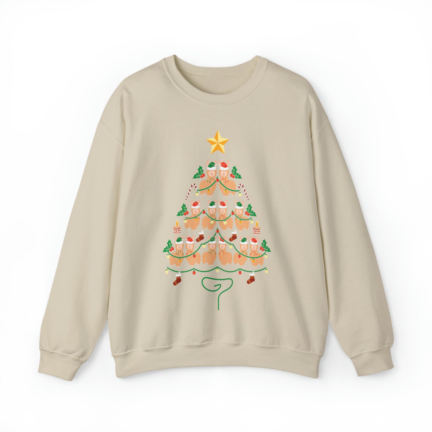 Llama Christmas Tree Christmas Sweatshirt