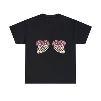 Skeleton Hand on Hearts Valentine Short Sleeve Tee