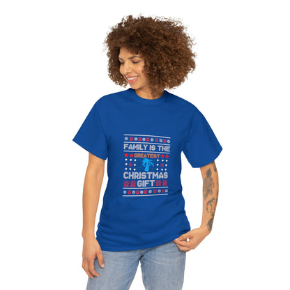 Family is the Greatest Christmas Gift Christmas Ugly Sweater Short Sleeve Tee