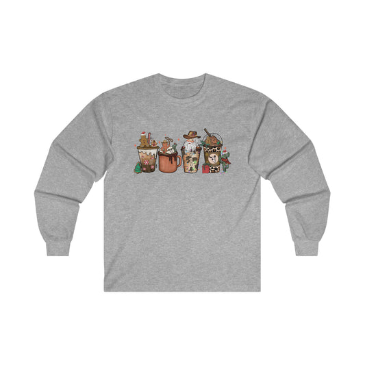 Western Christmas Coffee Long Sleeve Tee