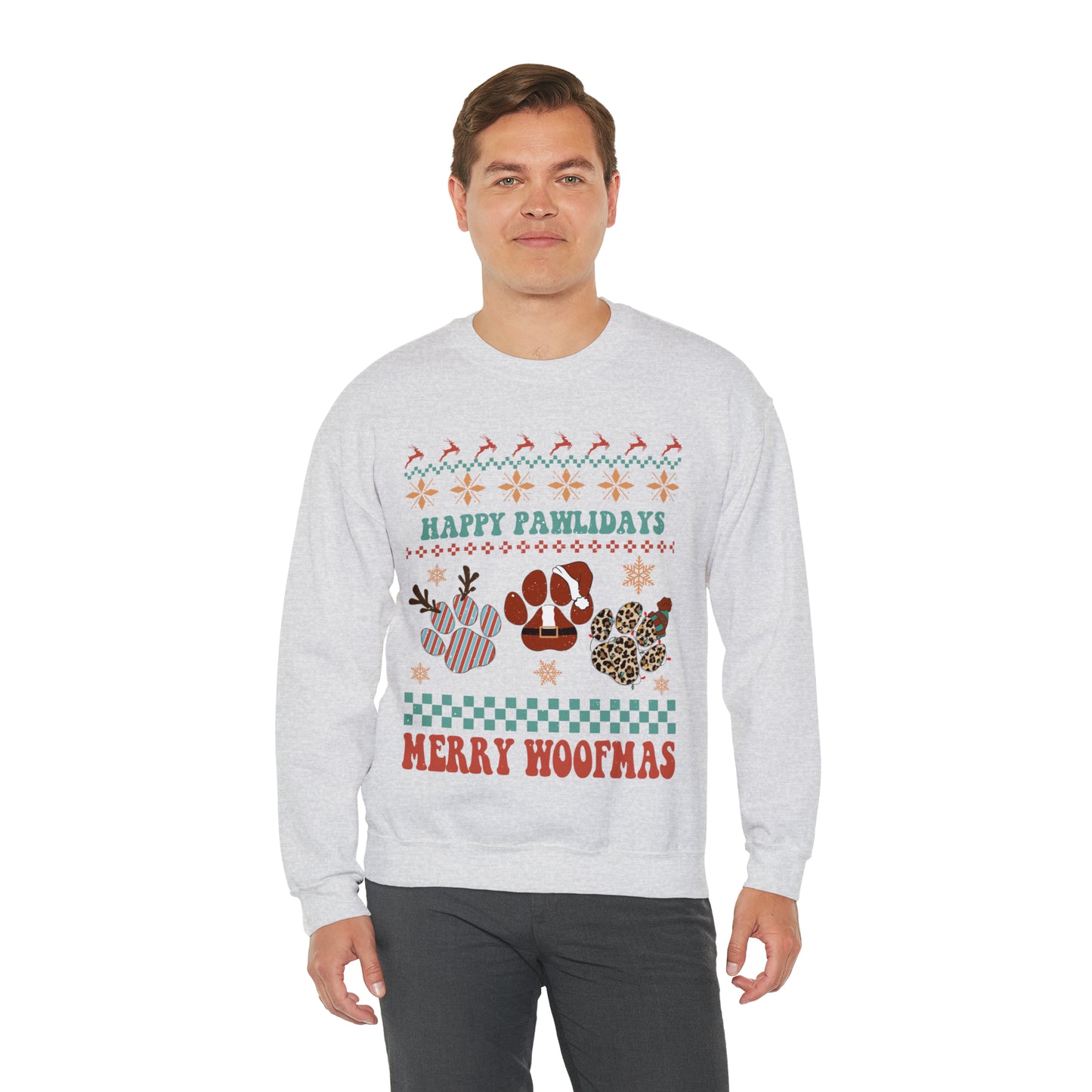 Happy Pawlidays Merry Woofmas Christmas Ugly Sweater Sweatshirt