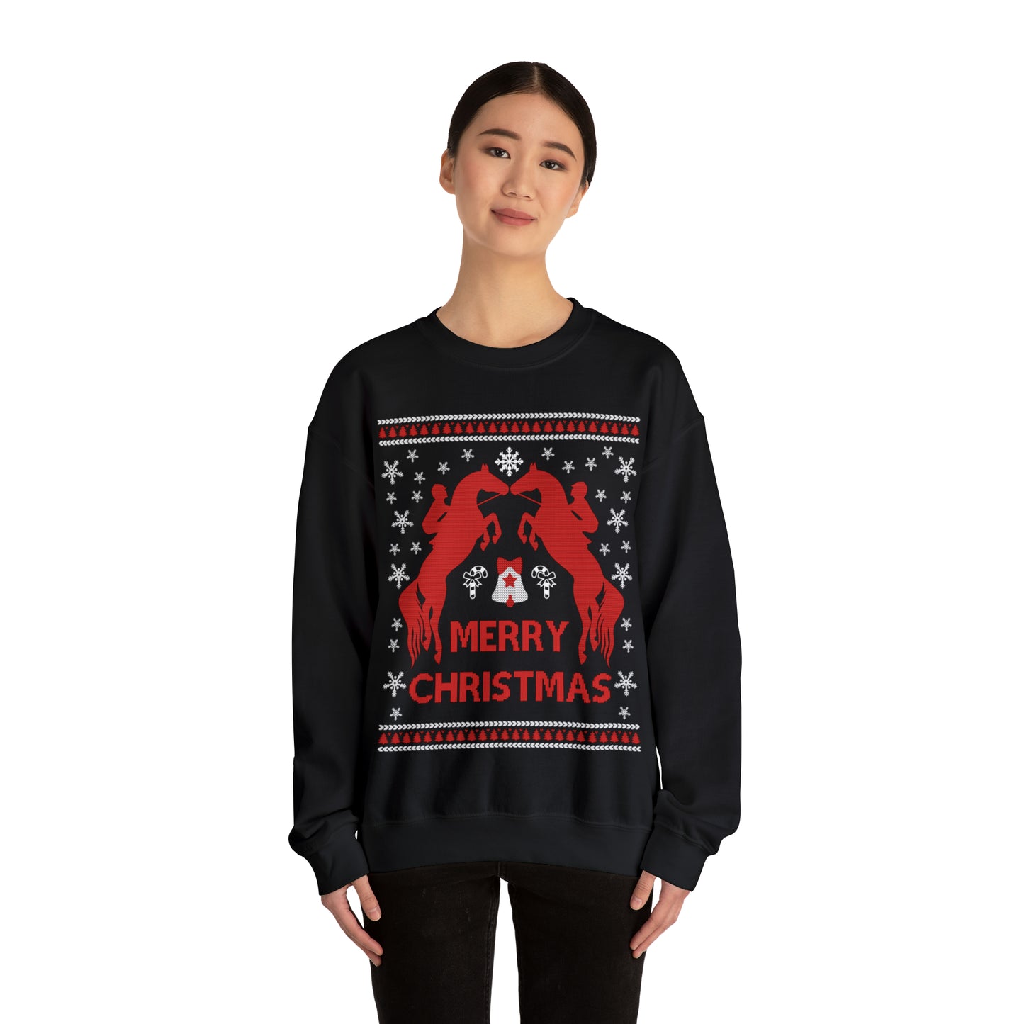 Merry Christmas Horseback Riding Christmas Ugly Sweater Sweatshirt