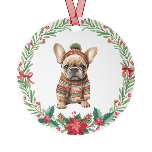 French Bulldog Dog in Sweater Ornament