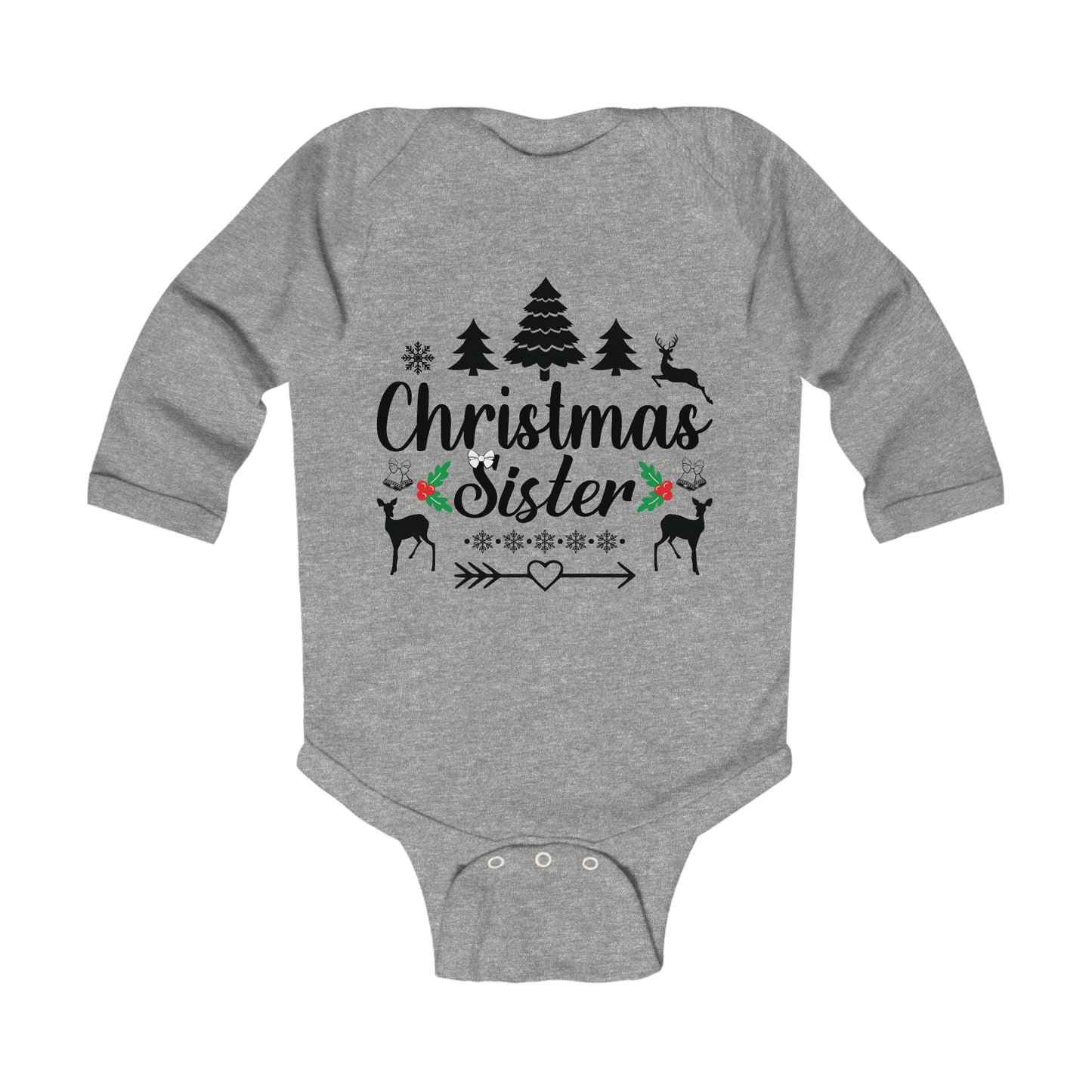 Christmas Sister Family Christmas Infant Long Sleeve Bodysuit