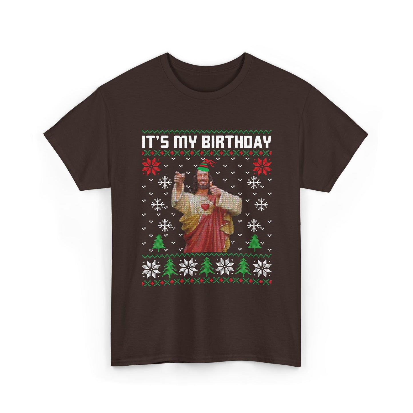 Jesus It's My Birthday Christmas Ugly Sweater Short Sleeve Tee