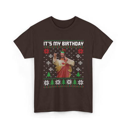 Jesus It's My Birthday Christmas Ugly Sweater Short Sleeve Tee