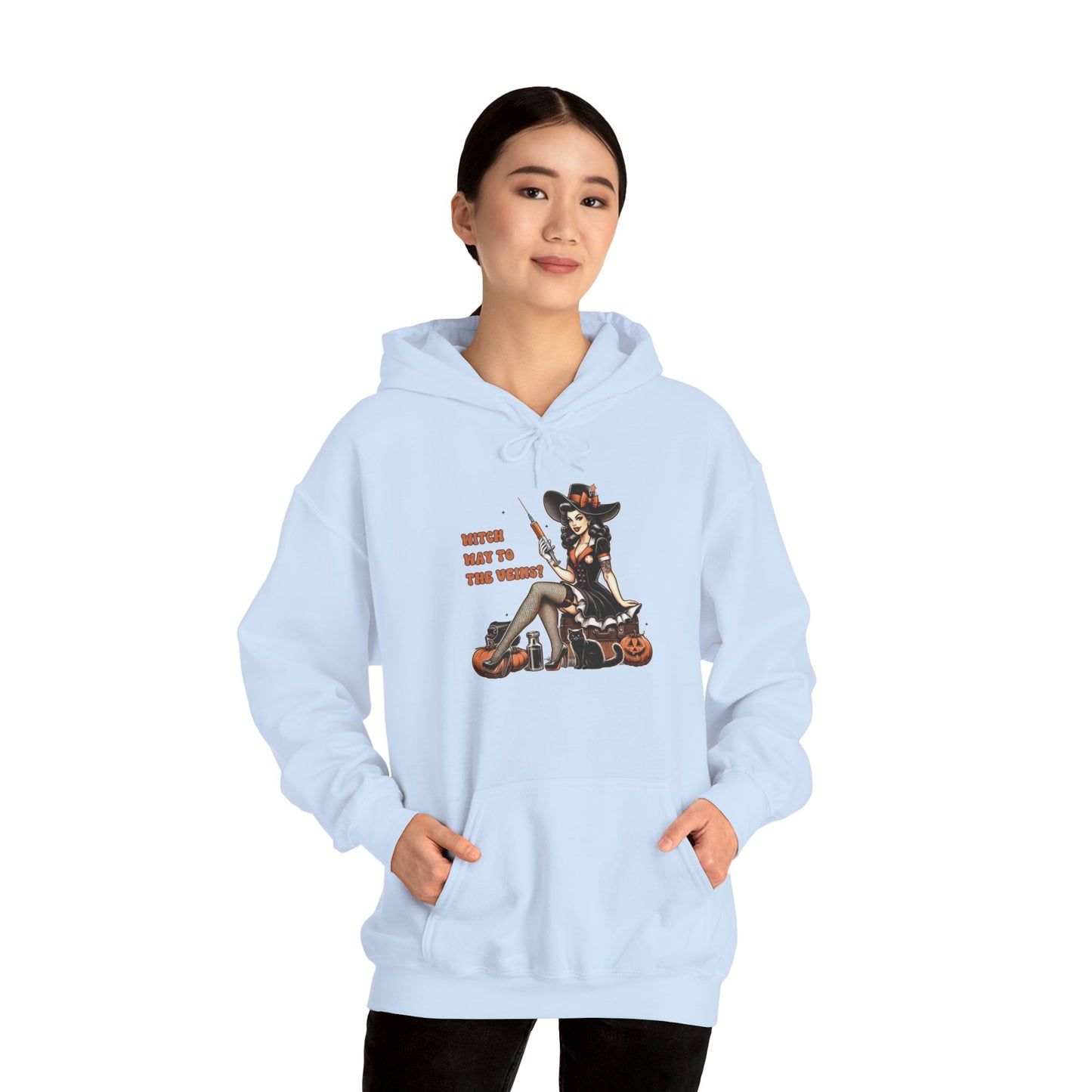 Phlebotomist Halloween Witch Way To The Veins Pullover Hoodie