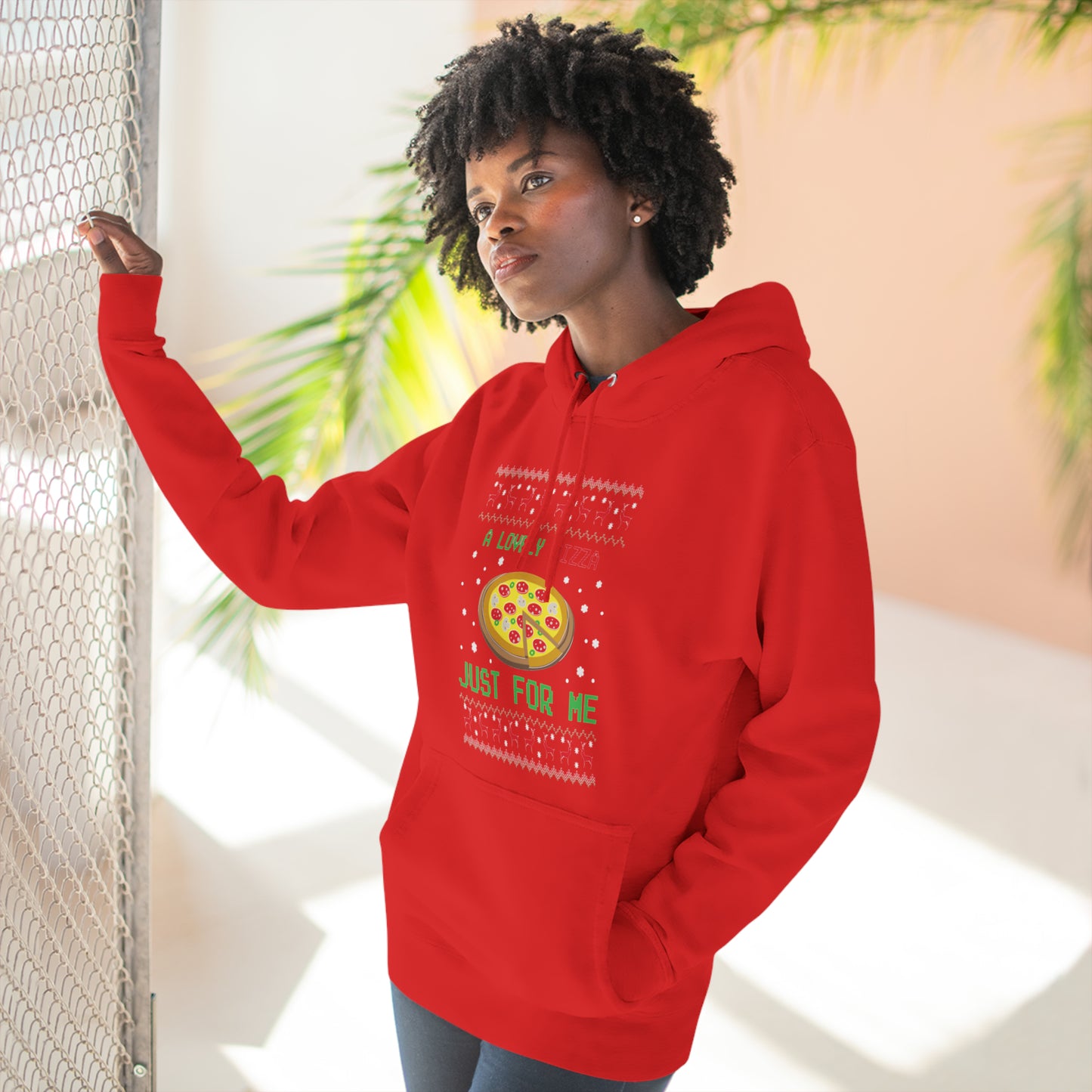 A Lovely Pizza Just For Me Christmas Ugly Sweater Pullover Hoodie
