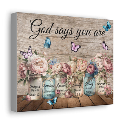 God Says You Are... Peonies Canvas