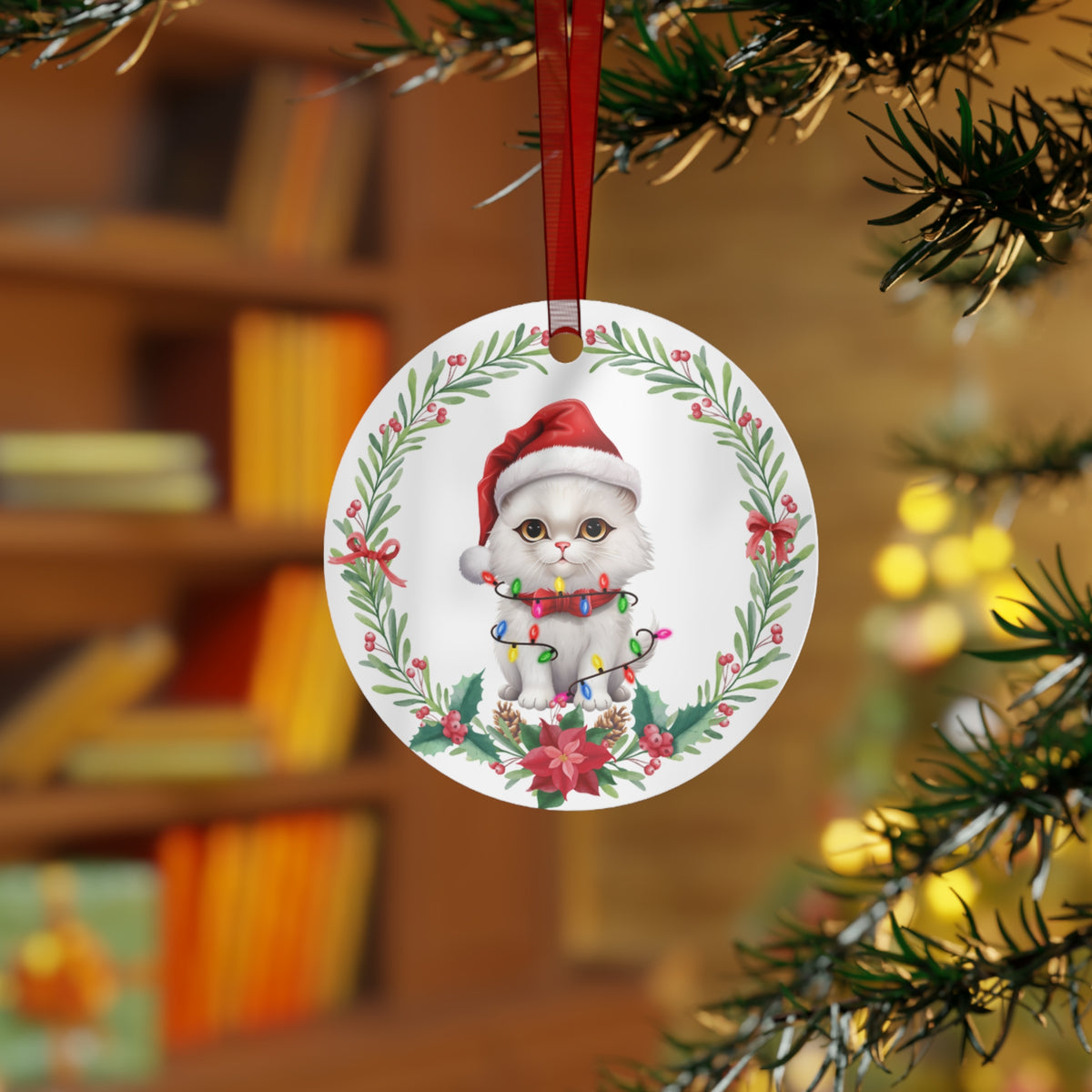Munchkin Cat in Lights Ornament
