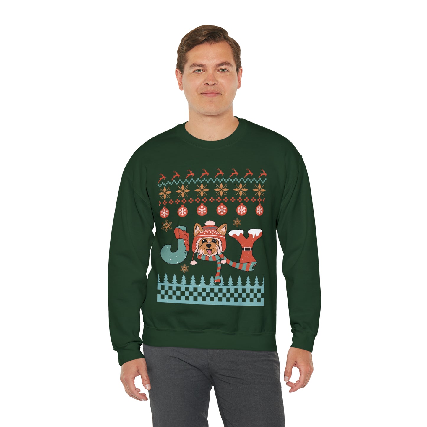 Joy Yorkshire Terrier Yorkie Dog Christmas Ugly Sweater Sweatshirt