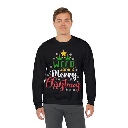 Weed Wish You A Merry Christmas Ugly Sweater Sweatshirt