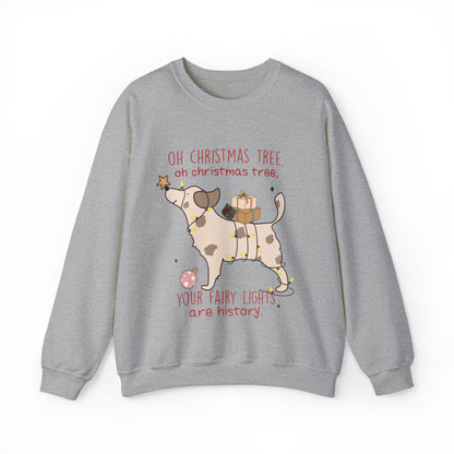 Oh Christmas Tree Your Fairy Lights Are History Dog Sweatshirt