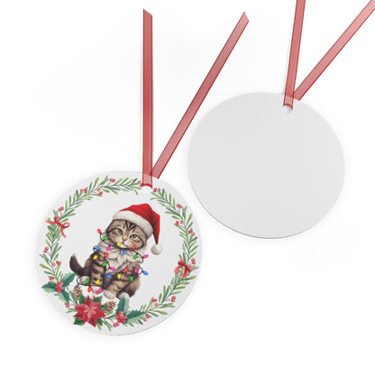 American Wirehair Cat in Lights Ornament