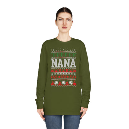 Nana Christmas Ugly Sweater Long Sleeve Tee