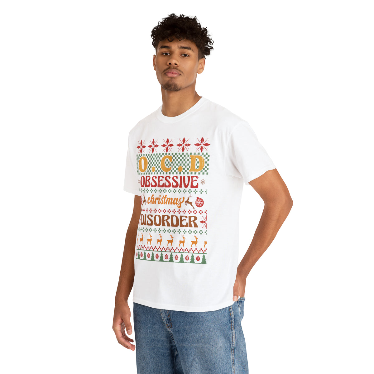 O.C.D. Obsessive Christmas Disorder Ugly Sweater Short Sleeve Tee