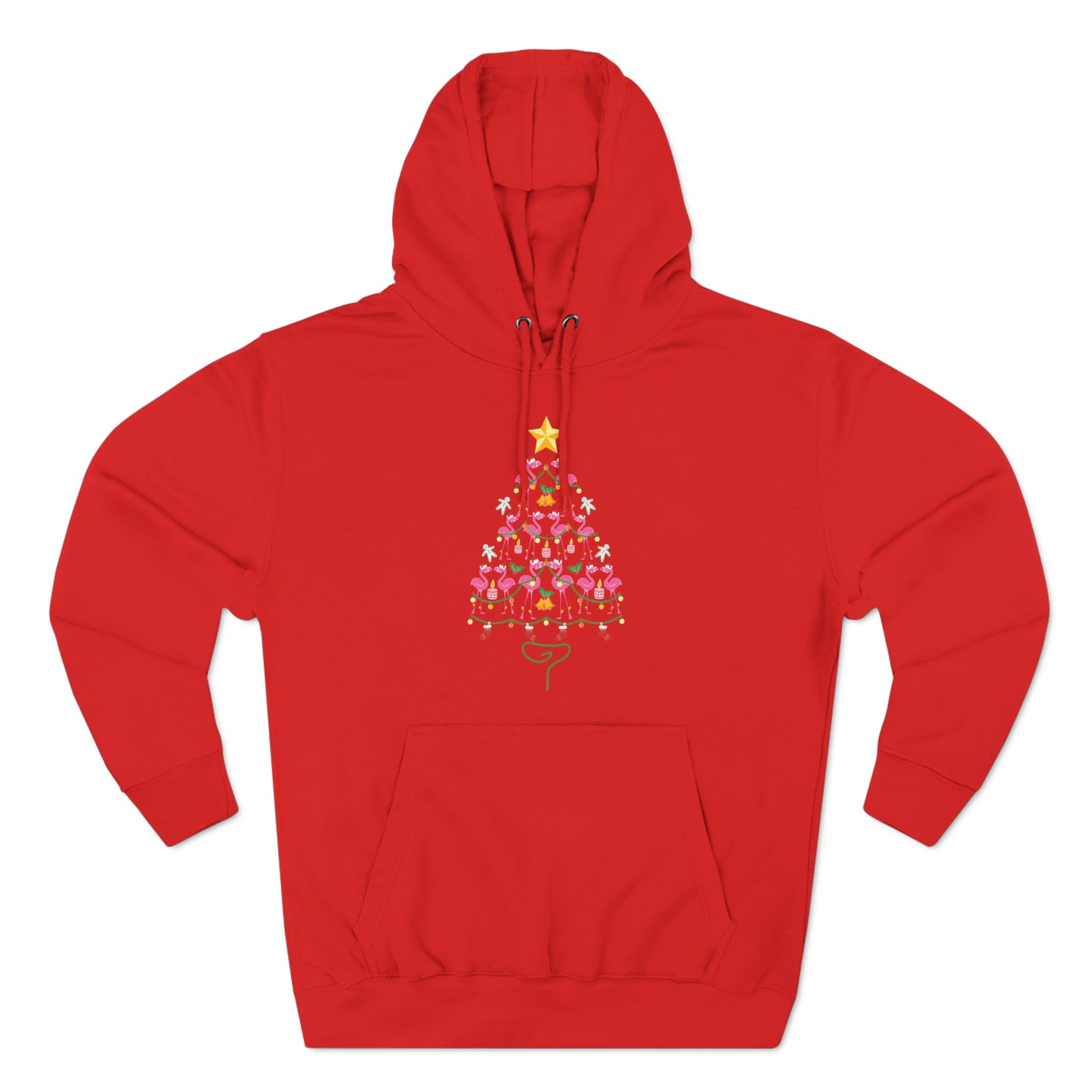 Flamingo Christmas Tree Christmas Pullover Hoodie