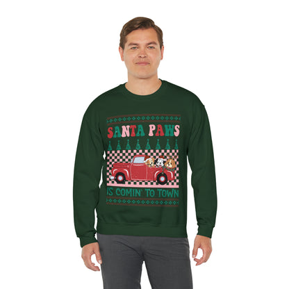 Santa Paws is Comin' to Town Christmas Ugly Sweater Sweatshirt