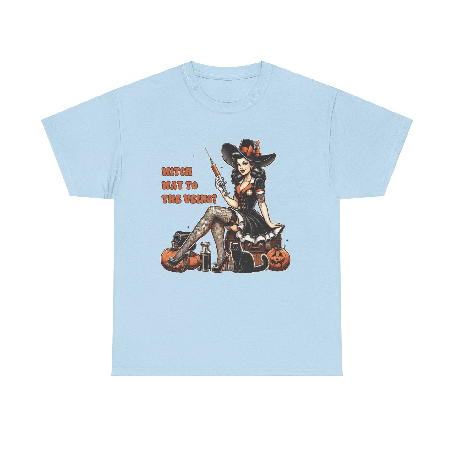 Phlebotomist Halloween Shirt Witch Way To The Veins T-Shirt