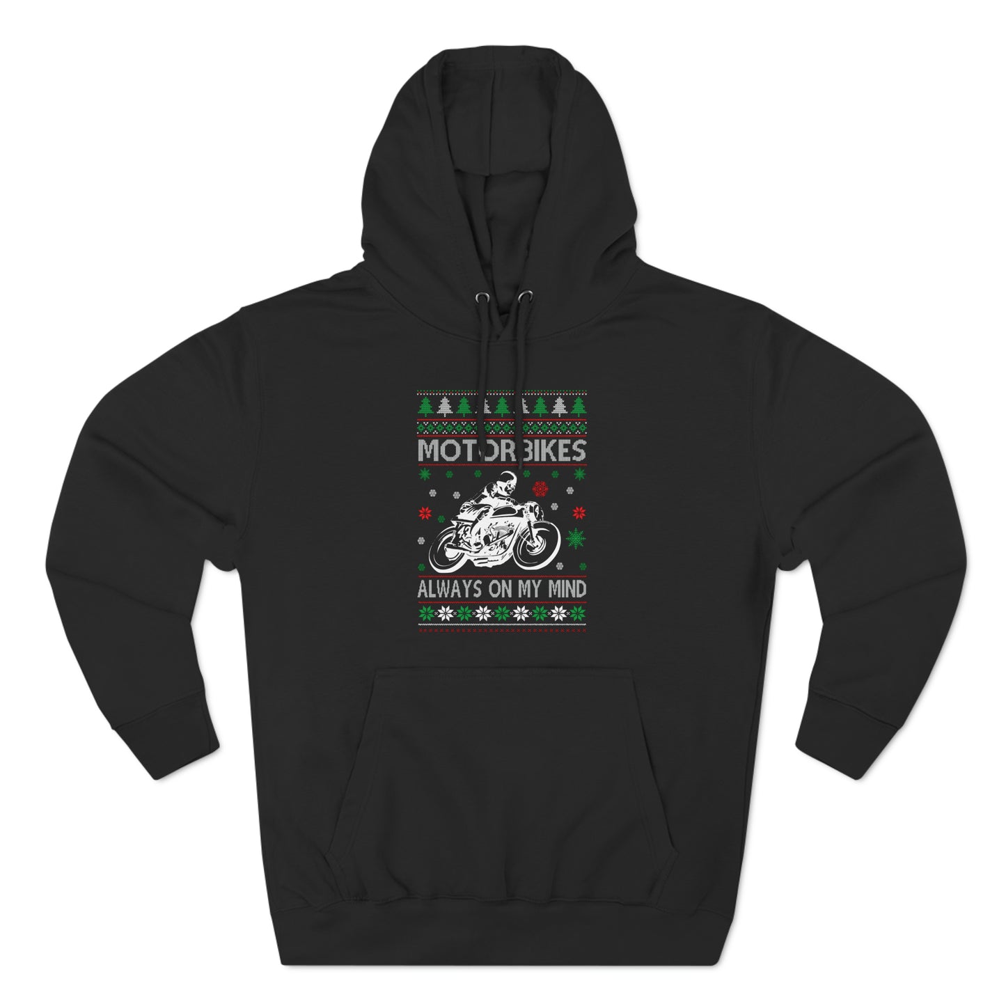 Motorbikes Always on My Mind Christmas Ugly Sweater Pullover Hoodie