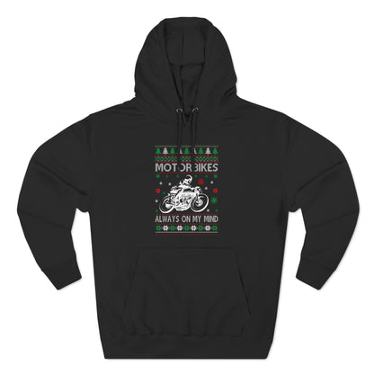 Motorbikes Always on My Mind Christmas Ugly Sweater Pullover Hoodie