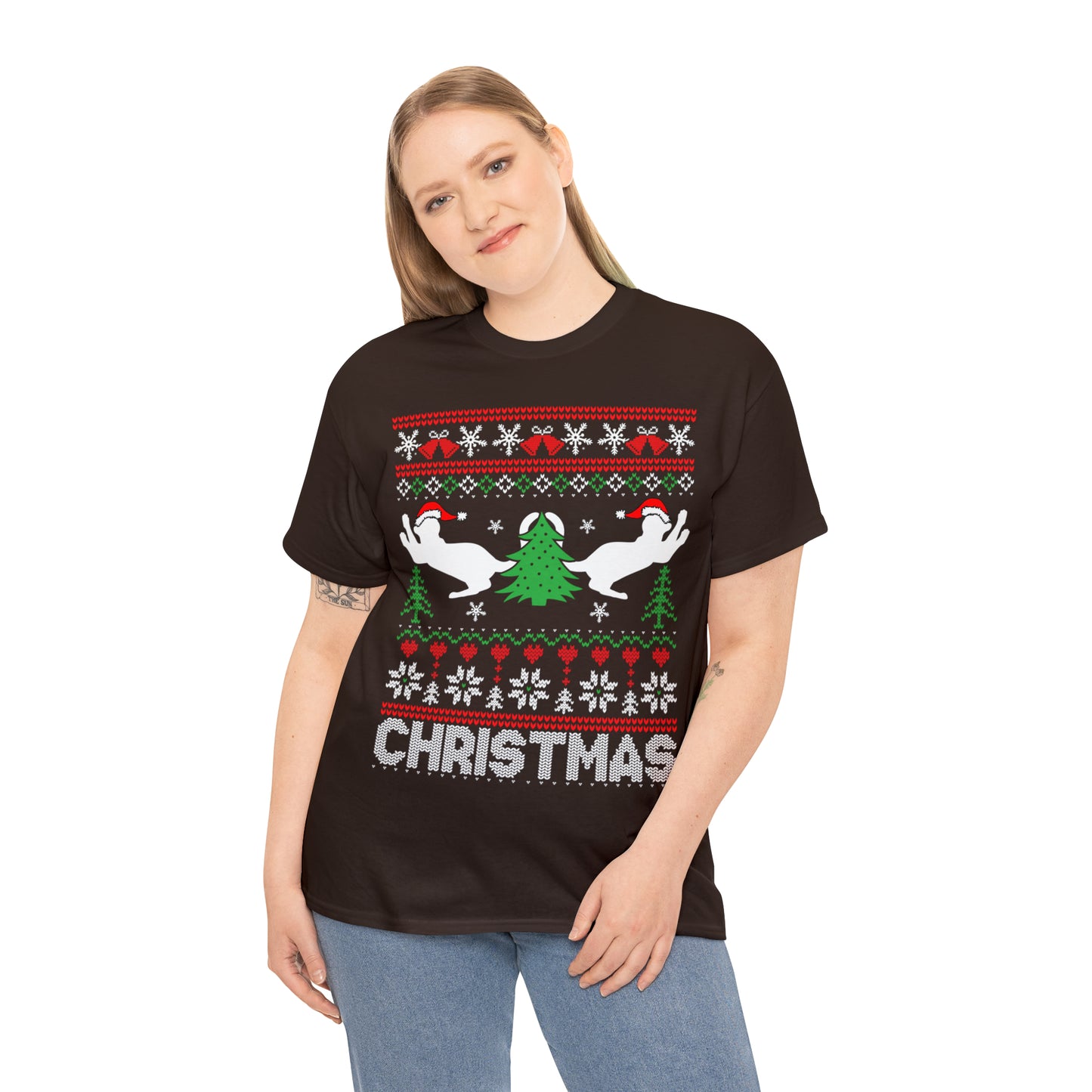 Christmas Cats Ugly Sweater Short Sleeve Tee