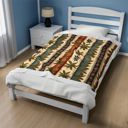 Marijuana Leaf with Stripes Blanket