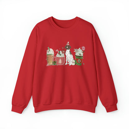 Pointer Dog Latte Christmas Sweatshirt