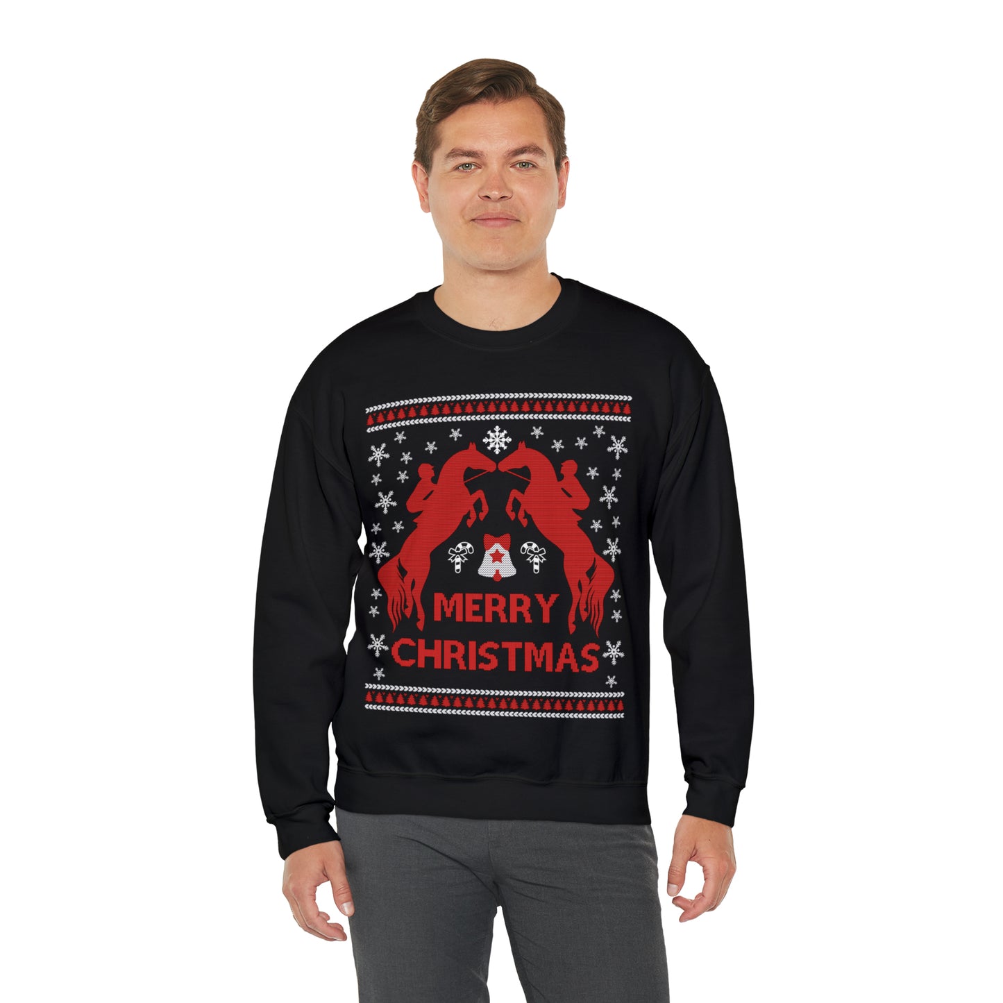 Merry Christmas Horseback Riding Christmas Ugly Sweater Sweatshirt