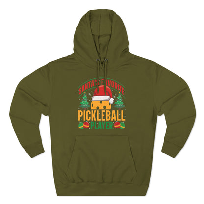 Santa's Favorite Pickleball Player  Christmas Pullover Hoodie