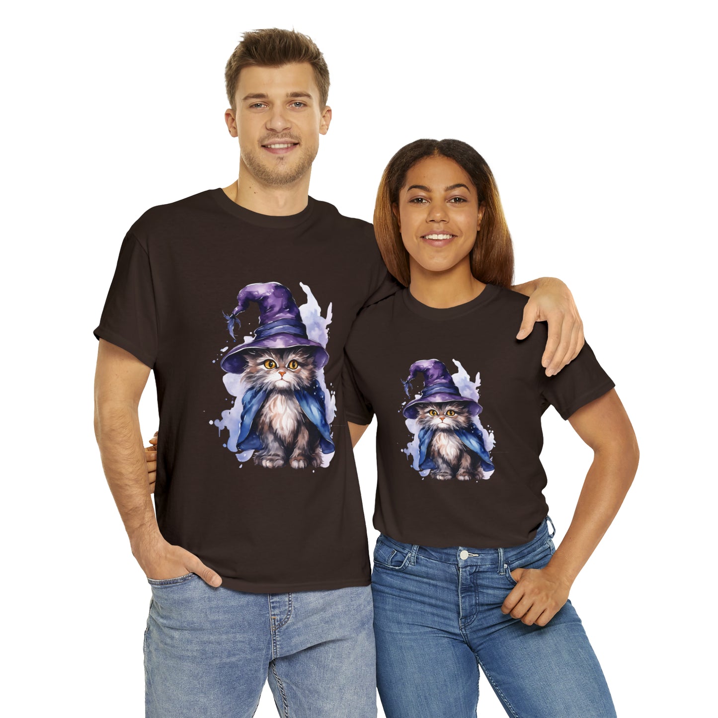 Witch Wizard Cat Halloween Short Sleeve Tee