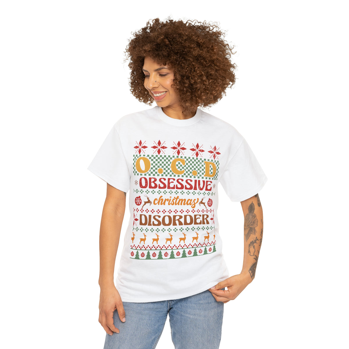 O.C.D. Obsessive Christmas Disorder Ugly Sweater Short Sleeve Tee