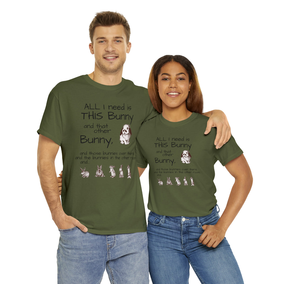 All The Bunnies Rabbit lover Unisex Heavy Cotton Tee