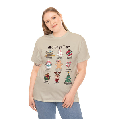 God Says I Am Christmas Short Sleeve Tee