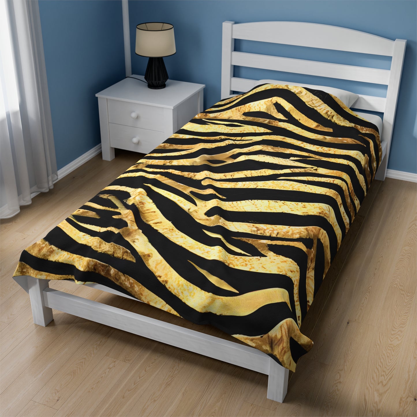 Gold Zebra Print Blanket