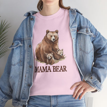 Mama Bear Grizzly Bear with Cubs Short Sleeve Tee