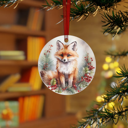 Fox in Holly Ornament