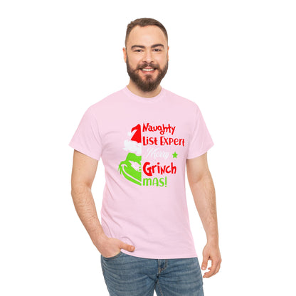 Naughty List Expert Grinch Christmas Short Sleeve Tee