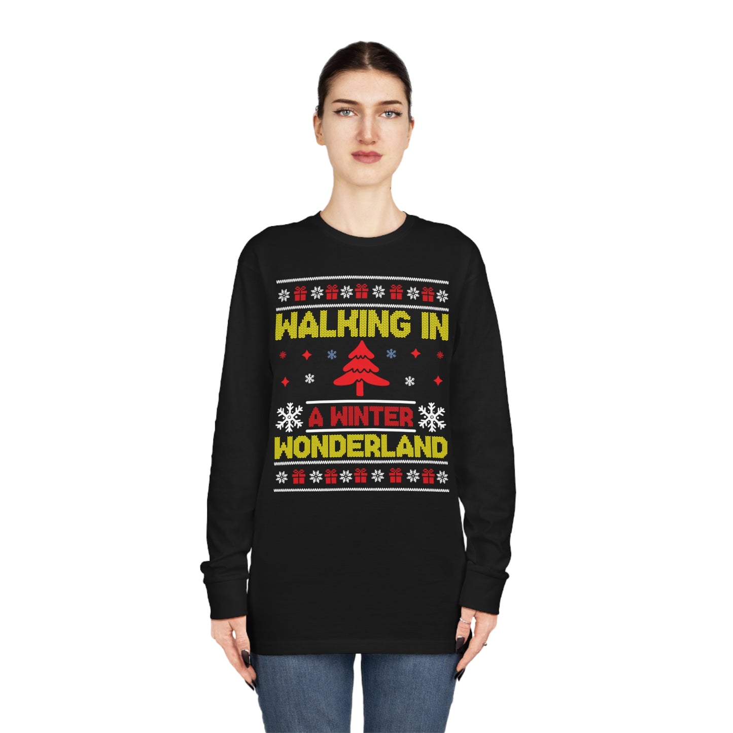 Walking in a Winter Wonderland Christmas Ugly Sweater Long Sleeve T-shirt