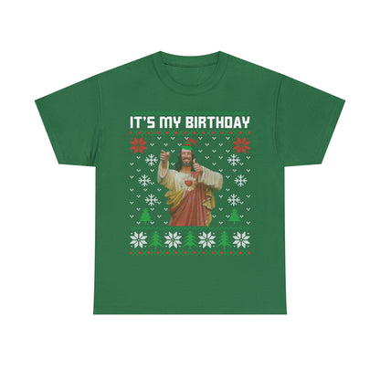 Jesus It's My Birthday Christmas Ugly Sweater Short Sleeve Tee