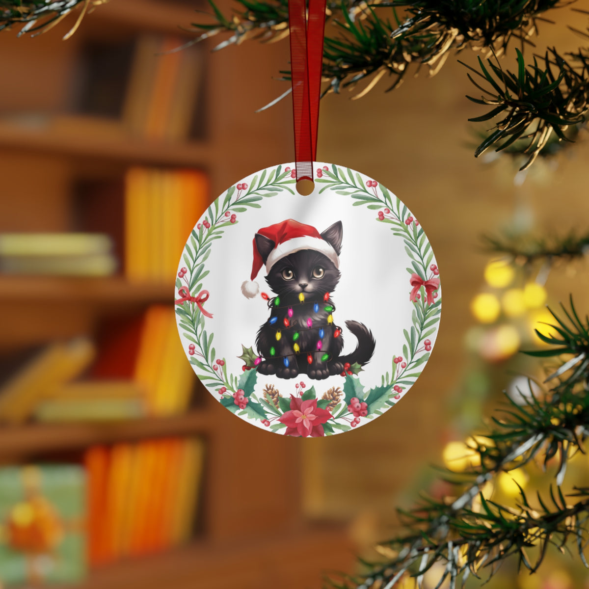 York Chocolate Cat in Lights Ornament