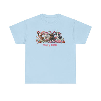 Easter Highland Cows with Rabbit Ears Short Sleeve Tshirt