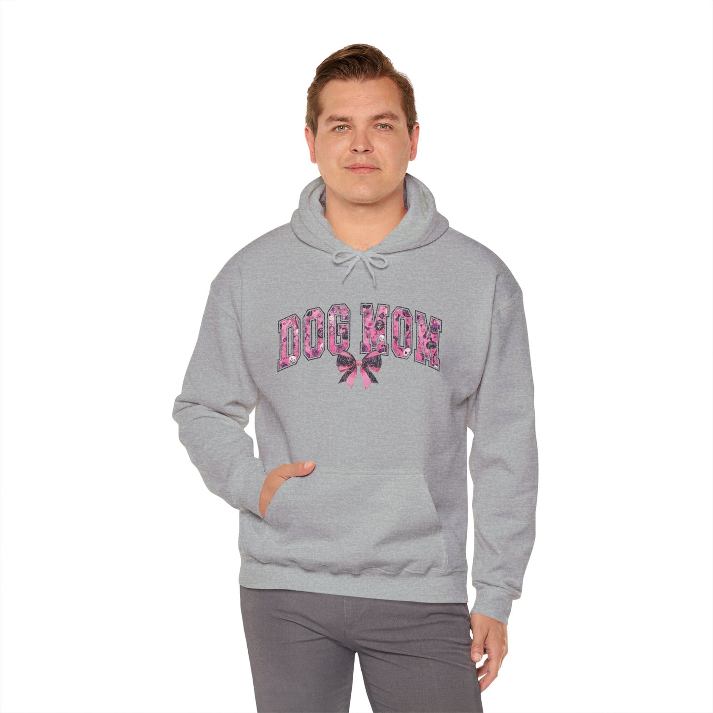 Halloween Pink Dog Mom Pullover Hoodie